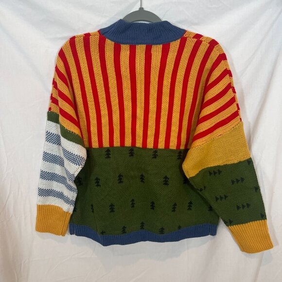 Free Valley Kina and Tam FarmVille Patterned Color Block Sweater S/M - Picture 5 of 5